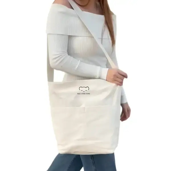 Tutu's Tote Bag - a cute tote bag with pockets - with Zipper Closure & Laptop Holder