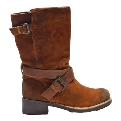 CLARKS High Boots Brown Suede Womens UK 3.5