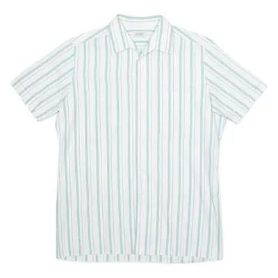 METZGER Mens Shirt White 90s Striped L