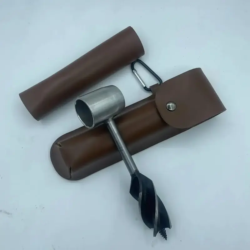 Outdoor Survival Drill, Auger Drill Bit & Wood Peg Hole Maker, Multifunctional Hand Screw Drill, Manual Screw Drill and Branc...