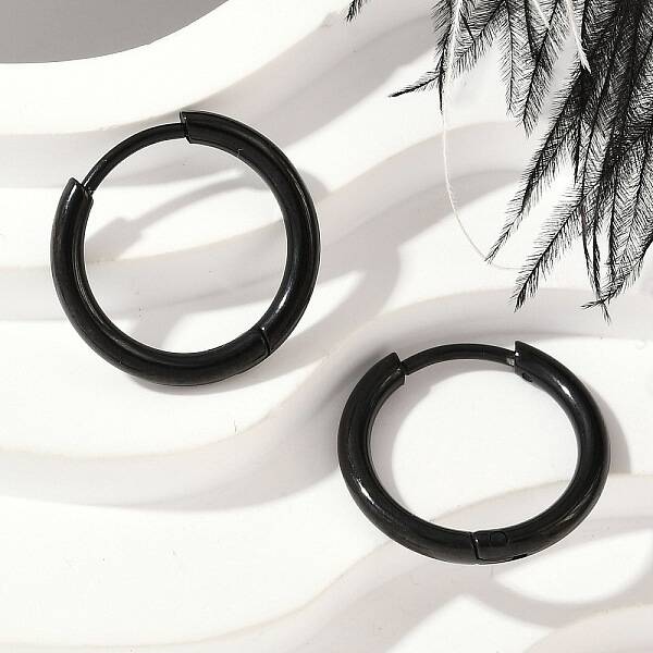 202 Stainless Steel Huggie Hoop Earrings