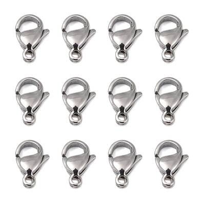 Tarnish Resistant Polished 316 Surgical Stainless Steel Lobster Claw Clasps