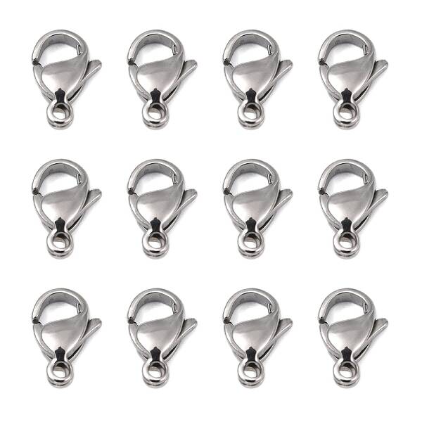 Tarnish Resistant Polished 316 Surgical Stainless Steel Lobster Claw Clasps