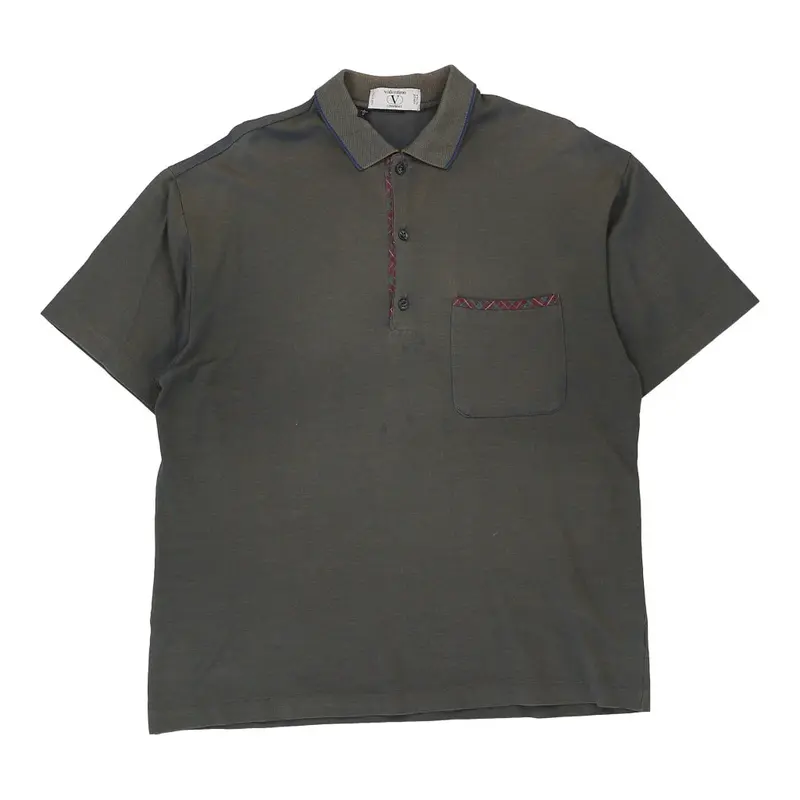 Valentino Polo Shirt - Large Khaki Cotton