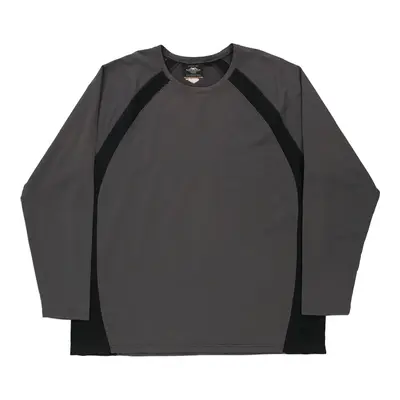 Harley Davidson Long Sleeve Top - 2XL Grey Polyester