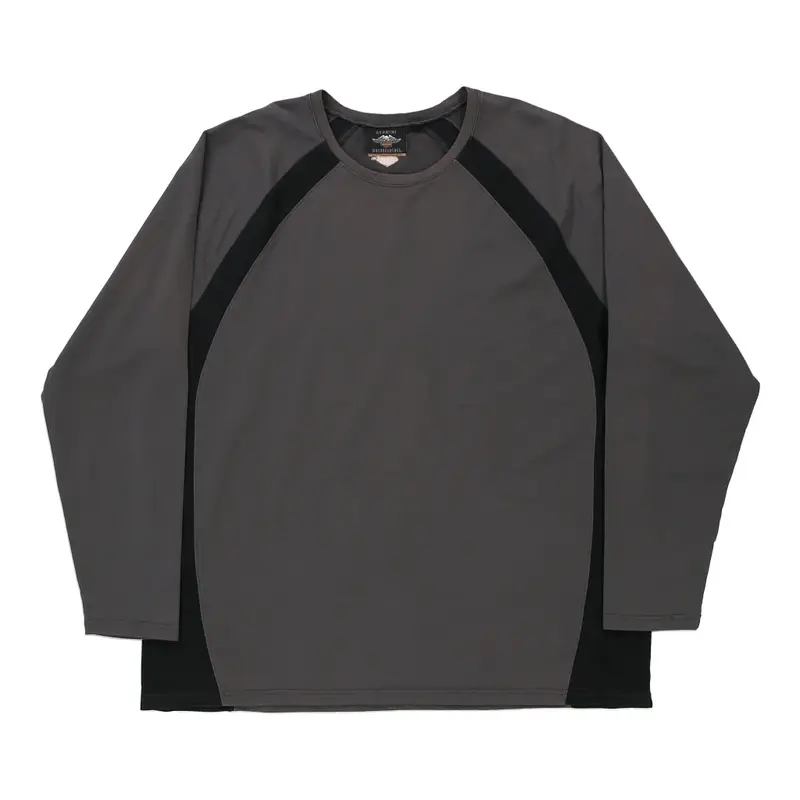 Harley Davidson Long Sleeve Top - 2XL Grey Polyester
