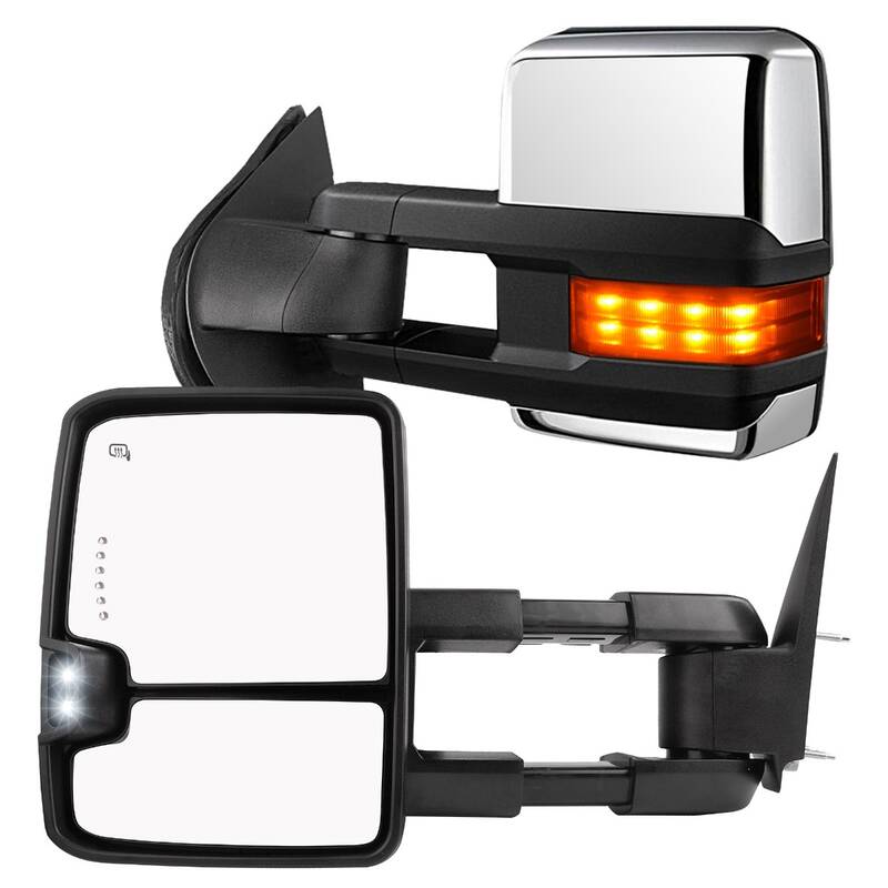 YITAMOTOR® 2003-2006 Chevy Silverado GMC Sierra Tahoe Extendable Tow Mirrors, Heated with Turn Signal