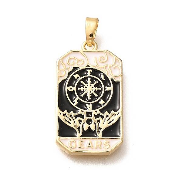 Tarot Card Brass Enamel Pendents