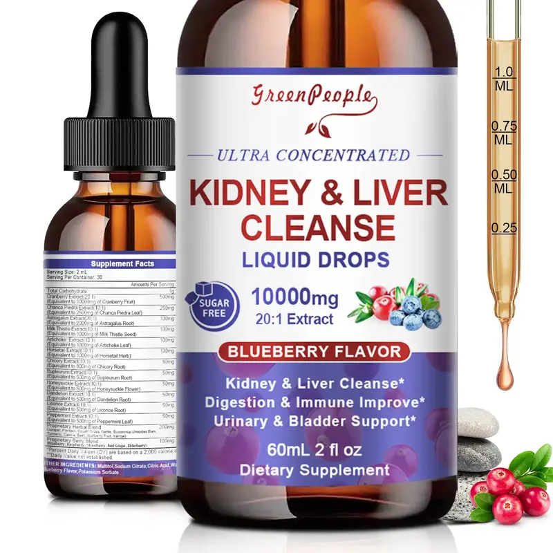 (Affiliate) Kidney Cleanse Detox & Repair Drops, 27-in-1, Cranberry Extract & Chanca Piedra,Urinary Tract&Liver Cleanse - Veg...
