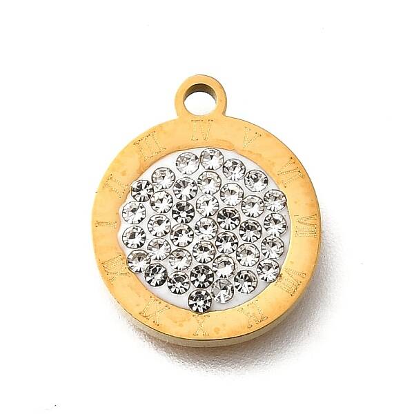 304 Stainless Steel Flat Round Hexagon Pendants