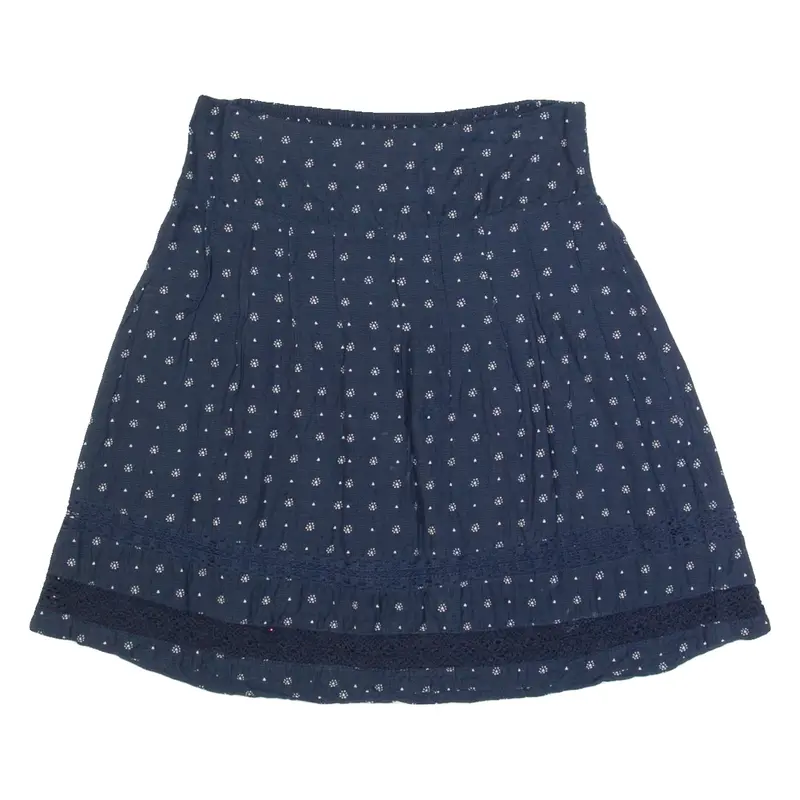 FAT FACE Womens Pleated Skirt Blue Knee Length UK 6