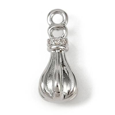 Brass Pave Clear Cubic Zirconia Pendants