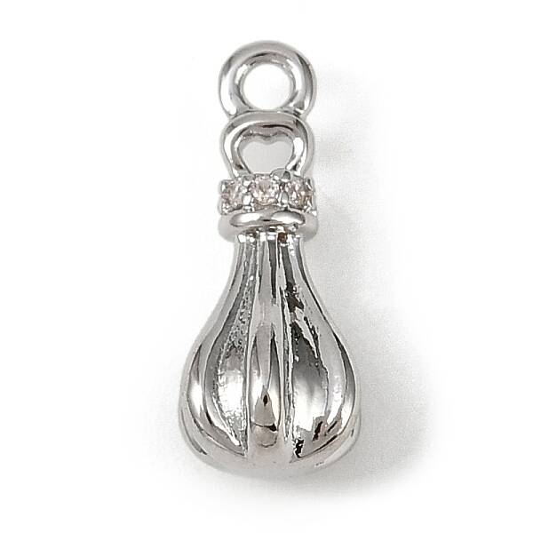 Brass Pave Clear Cubic Zirconia Pendants