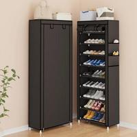 10-Tier Shoe Rack Organizer with Dustproof Cover | Tall Metal Shoe Storage Cabinet for Closet, Hallway, Bedroom, Entryway | S...