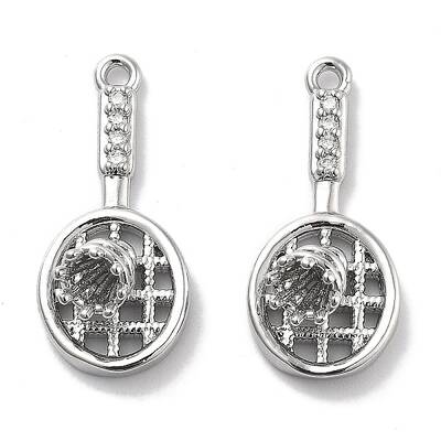 Rack Plating Brass Clear Cubic Zirconia Pendants