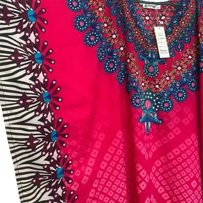 Plus Size Kaftan Dress for Ladies - Casual Women's Wear with Decorative Embroidery, Available in Various Colors