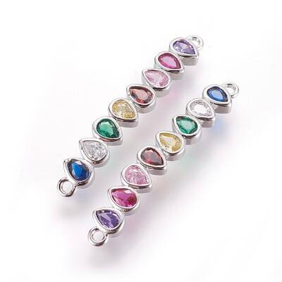 Brass Micro Pave Cubic Zirconia Links