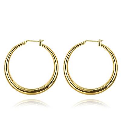 Adorable Design Ring Brass Hoop Earrings