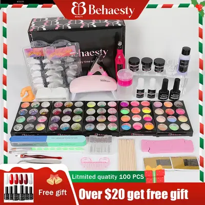 Beginners Professional Acrylic Nails Set with Everything Drill and UV Light, Manicure Cutics Nail Polish Comfort Cosmetic Kit...