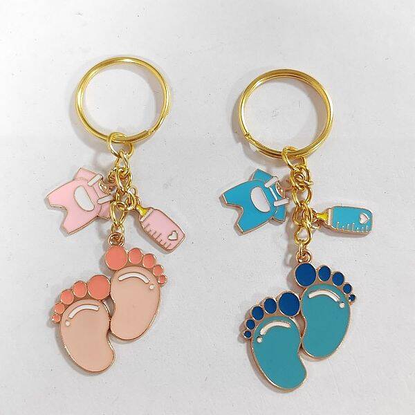 Footprint Alloy Enamel Keychain