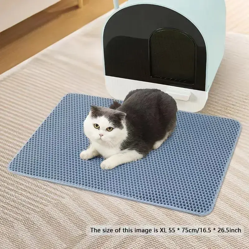 Household Double Layer Cat Litter Mat, Pet Washable Filter Toilet Mat, Pet Cleaning Supplies (It is Recommended to Take One S...