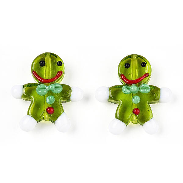 Gingerbread Man Handmade Lampwork Beads