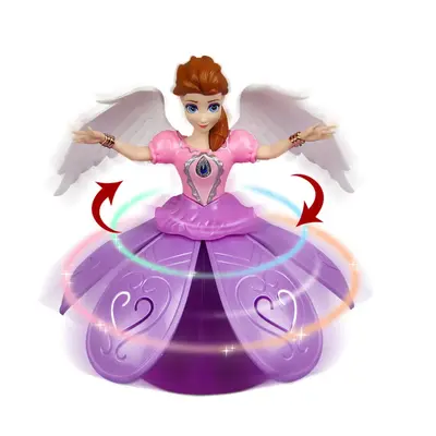 Interactive Dancing Angel Doll Toy, Electric Spinning Toys with Music and Lights, Montessori Toys, Kids Toys, Pretended Birth...