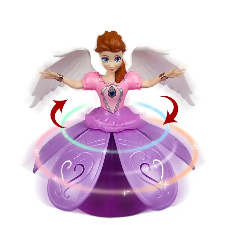 Interactive Dancing Angel Doll Toy, Electric Spinning Toys with Music and Lights, Montessori Toys, Kids Toys, Pretended Birth...