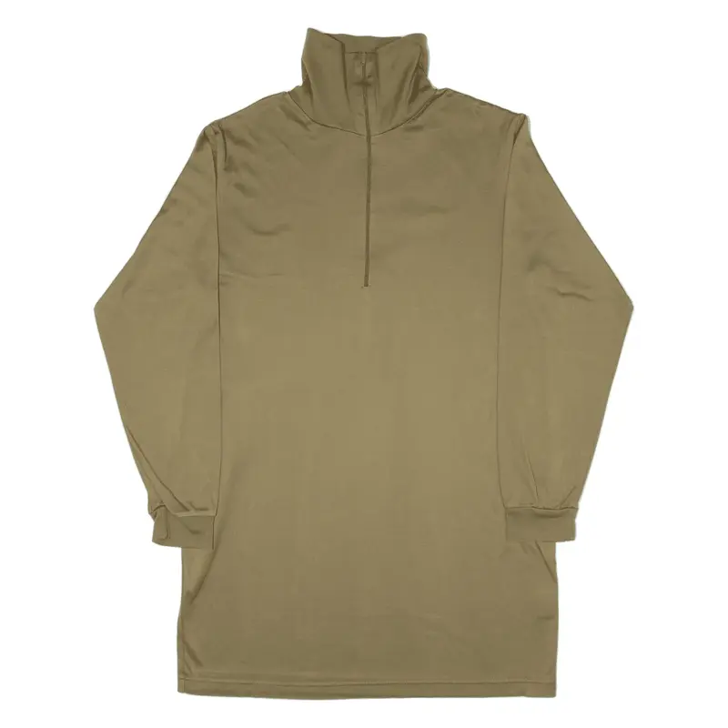 TEXTILES VERTRAUEN Swiss Military T-Shirt Green 1/4 Zip Long Sleeve Mens L