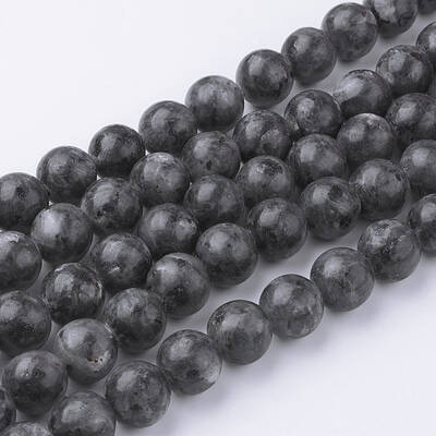 Natural Black Larvikite Bead Strands