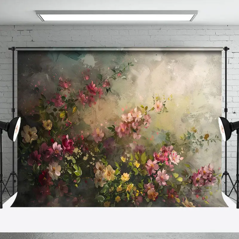 Retro Oil Painting Floral Fine Art Photo Backdrop