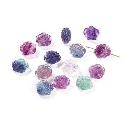 Natural Fluorite Carved Beads