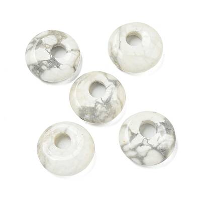 Natural Howlite Donut/Pi Disc Charms