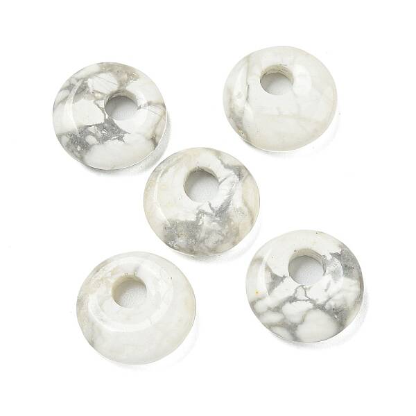 Natural Howlite Donut/Pi Disc Charms
