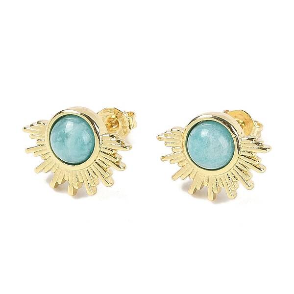 Natural Amazonite Stud Earrings
