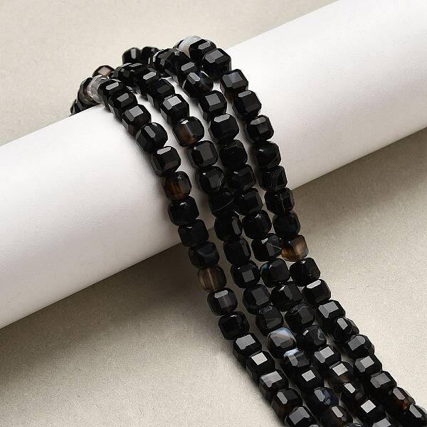 Natural Black Agate Beads Strands