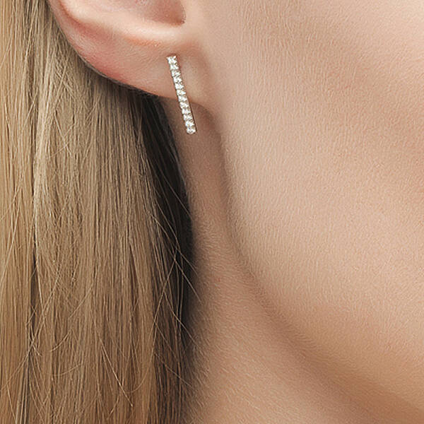 S925 Sterling Silver Geometric Stick Stud Earrings for Men and Women