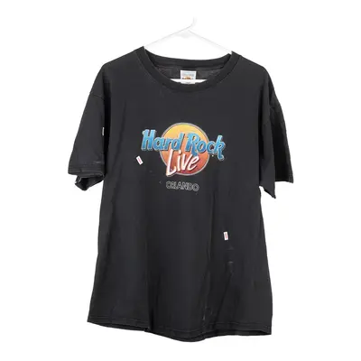Orlando Hard Rock Cafe T-Shirt - Large Black Cotton Blend