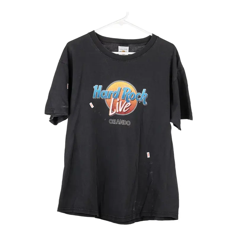 Orlando Hard Rock Cafe T-Shirt - Large Black Cotton Blend