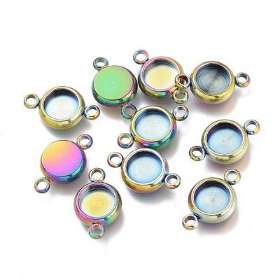 Ion Plating(IP) 304 Stainless Steel Cabochon Connector Settings