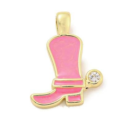 Brass with Cubic Zirconia with Enamel Pendant