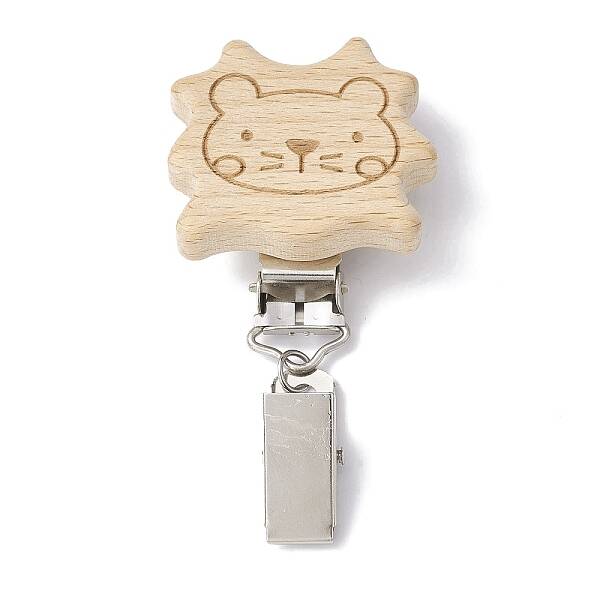 Iron ID Card Clips with Wood Animal