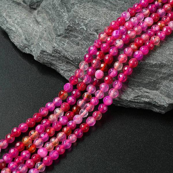 Natural Striped Agate/Banded Agate Beads Strands