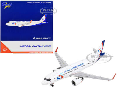 Airbus A320neo Commercial Aircraft Ural Airlines White with Blue Tail 1/400 Diecast Model Airplane by GeminiJets