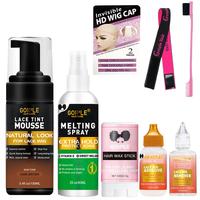 Hair Care & Styling Style Set, Lace Tint Mousse & Spray & Hair Wax Stick & Wig Glue & Wig Glue Remover & & Wig Cap & Edge Con...