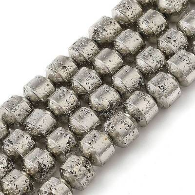 Electroplated Natural Lava Rock Beads Strands
