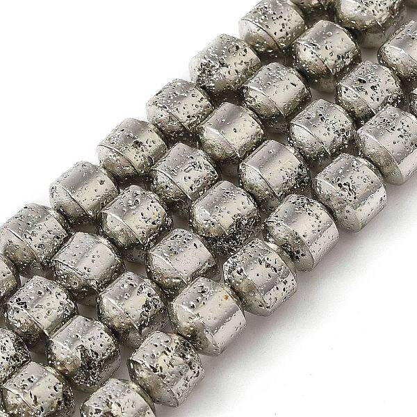 Electroplated Natural Lava Rock Beads Strands