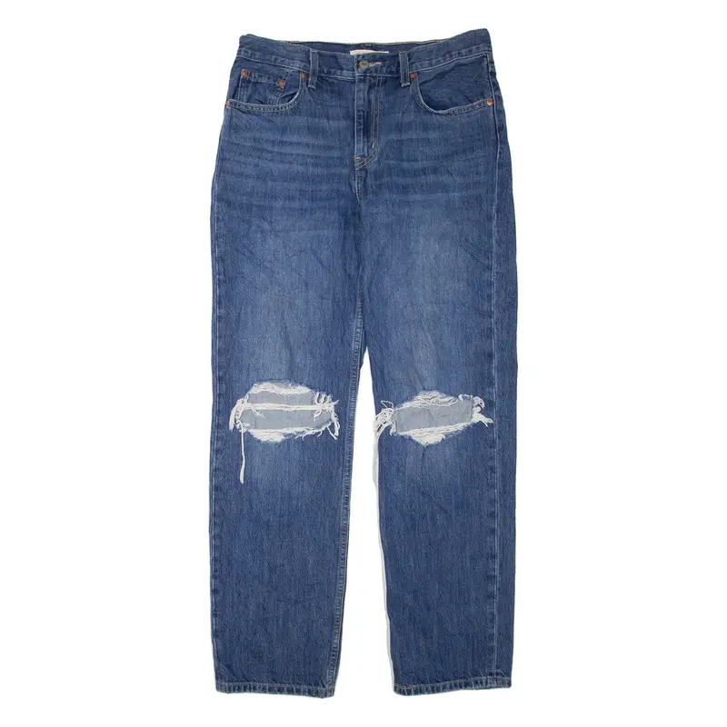 LEVI'S Low Pro Distressed Womens Jeans Blue Regular Straight W29 L32