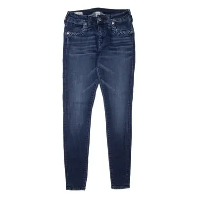 TRUE RELIGION Jennie Womens Jeans Blue Slim Skinny Stone Wash W28 L30