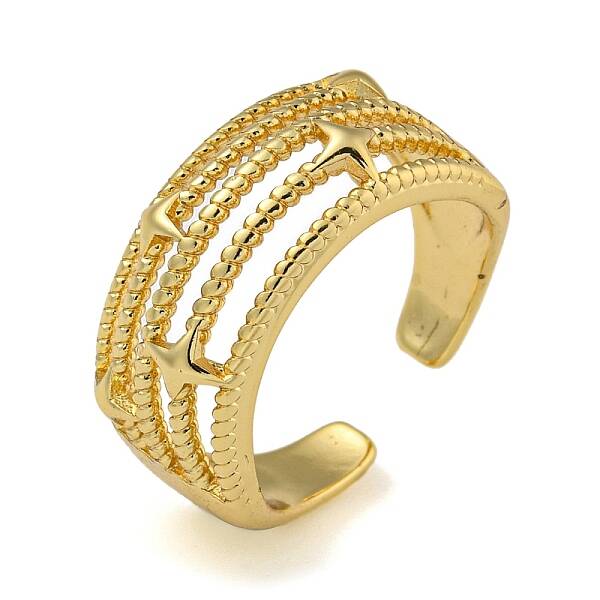 Star Brass Multi-layer Open Cuff Rings for Women